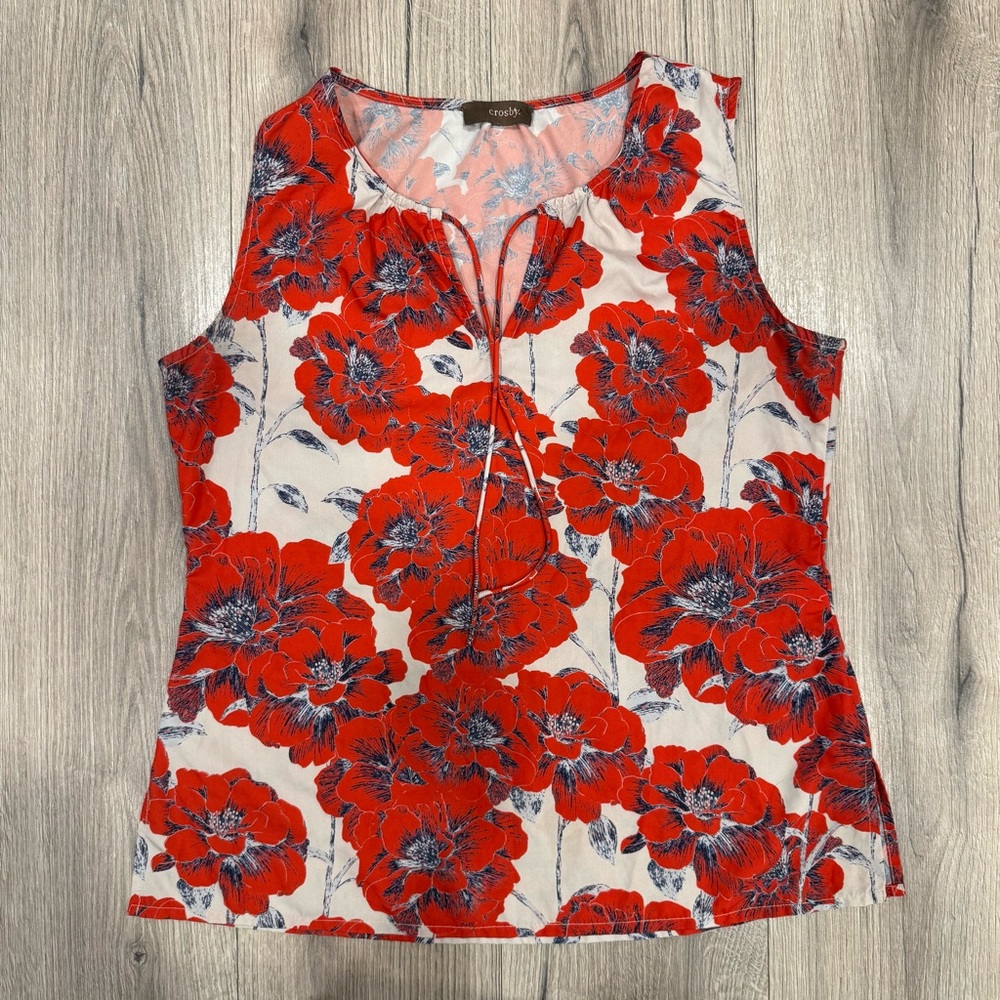 Crosby by Mollie Burch Red & White Floral Top